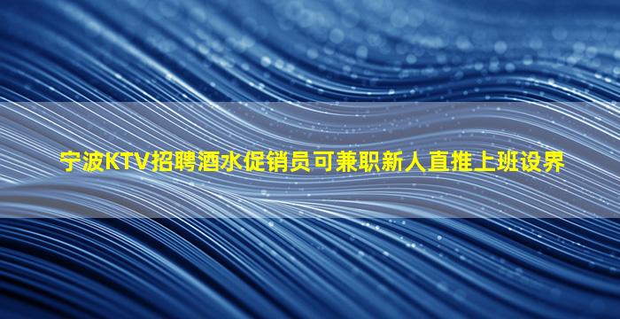 宁波KTV招聘酒水促销员可兼职新人直推上班设界